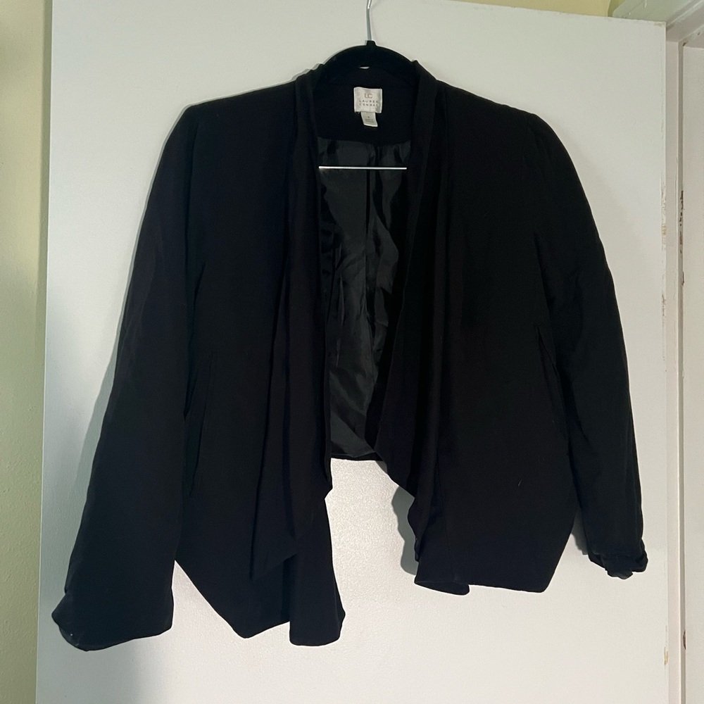 LC Lauren Conrad Black Blazer Structured 3/4” Sleeve Suit Jacket